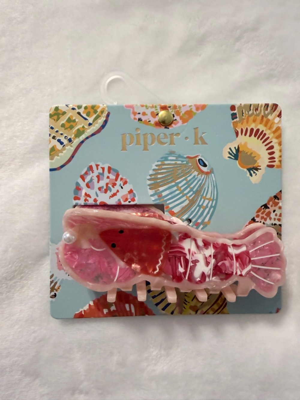 Piper K Pink Marbled Resin Claw Clip